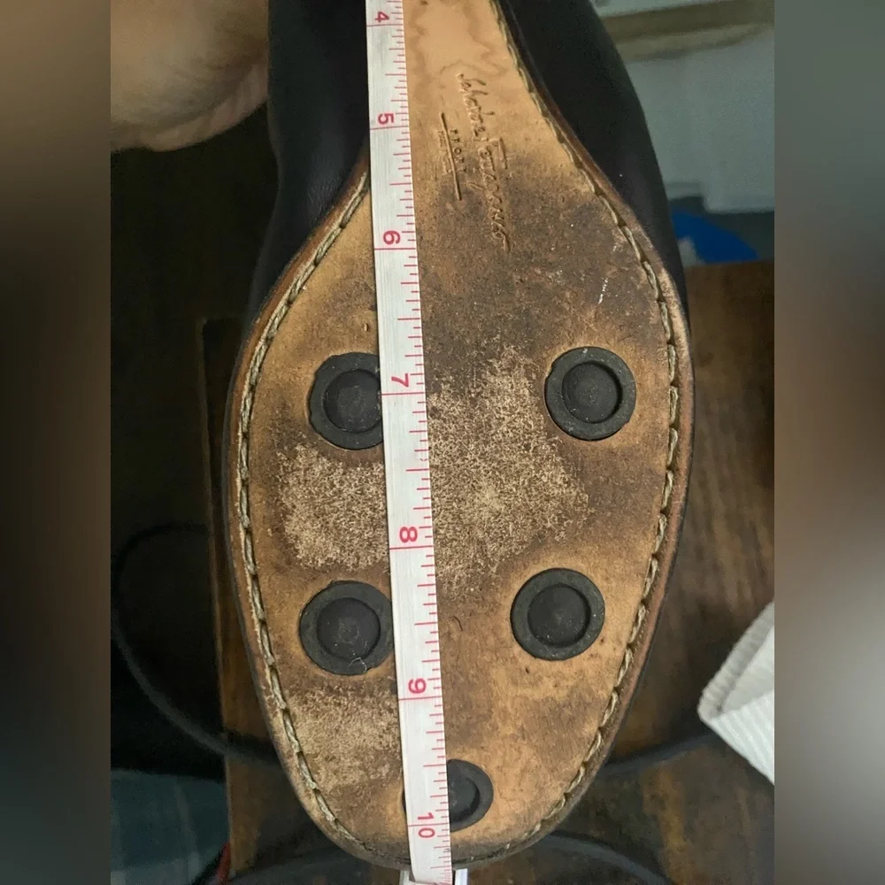 Salvatore Ferragamo Sport Black leather  ballerina Loafers men’s women’s 7.5 - Picture 15 of 15